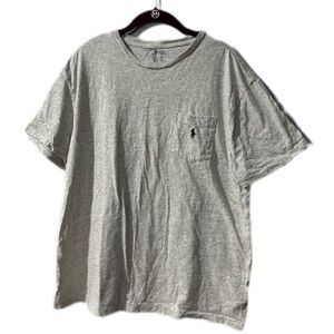 Polo by Ralph Lauren Heathered Light Grey Men's Pocket Short Sleeved T-Shirt